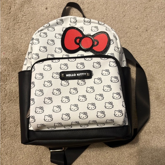 Hello Kitty Handbags - Hello Kitty Black and White Backpack with Red Bow